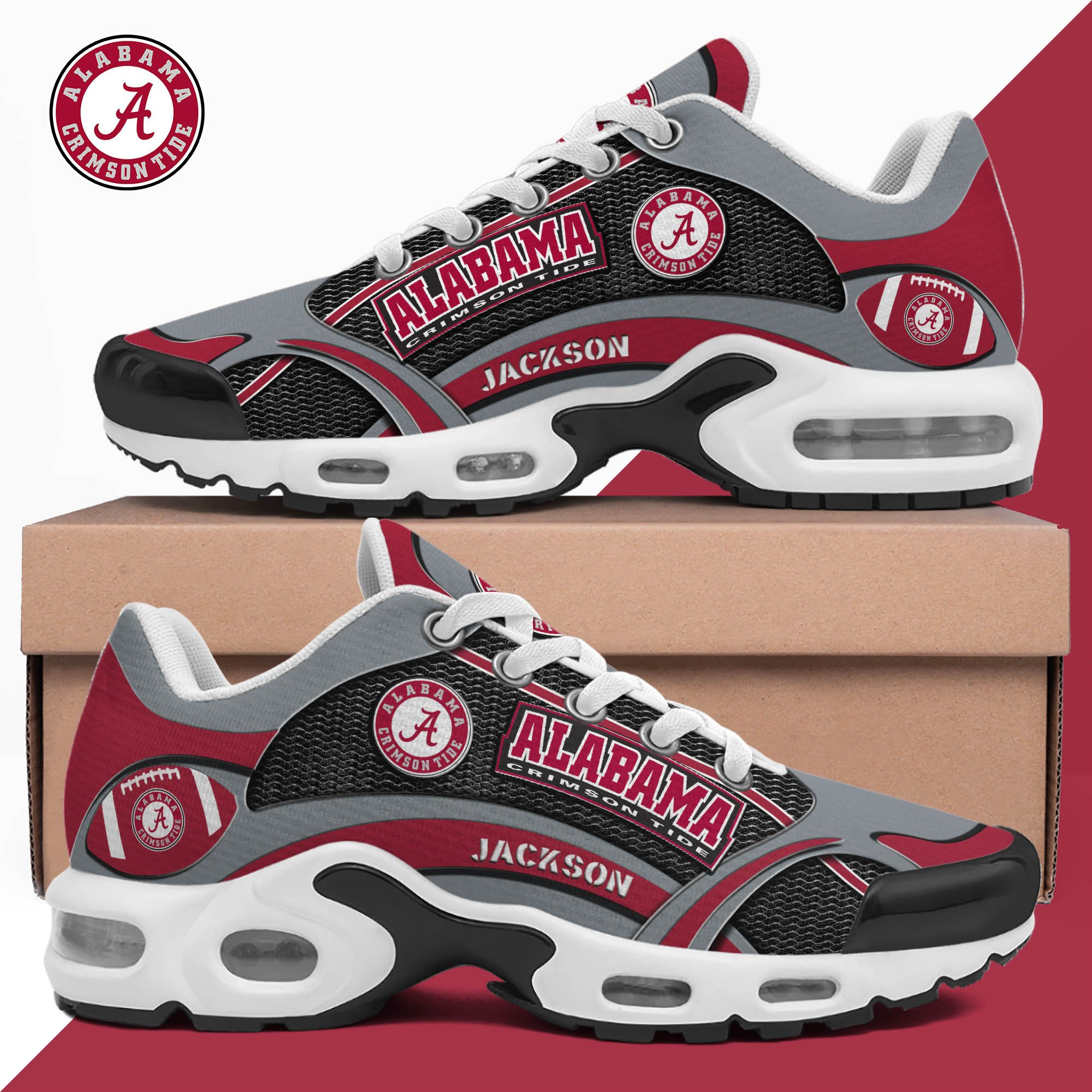 Alabama Crimson Tide Team Shoes 2025 Version Custom Name 889 Alabama Crimson Tide Team Shoes 2025 Version Custom Name 889 - Image 1