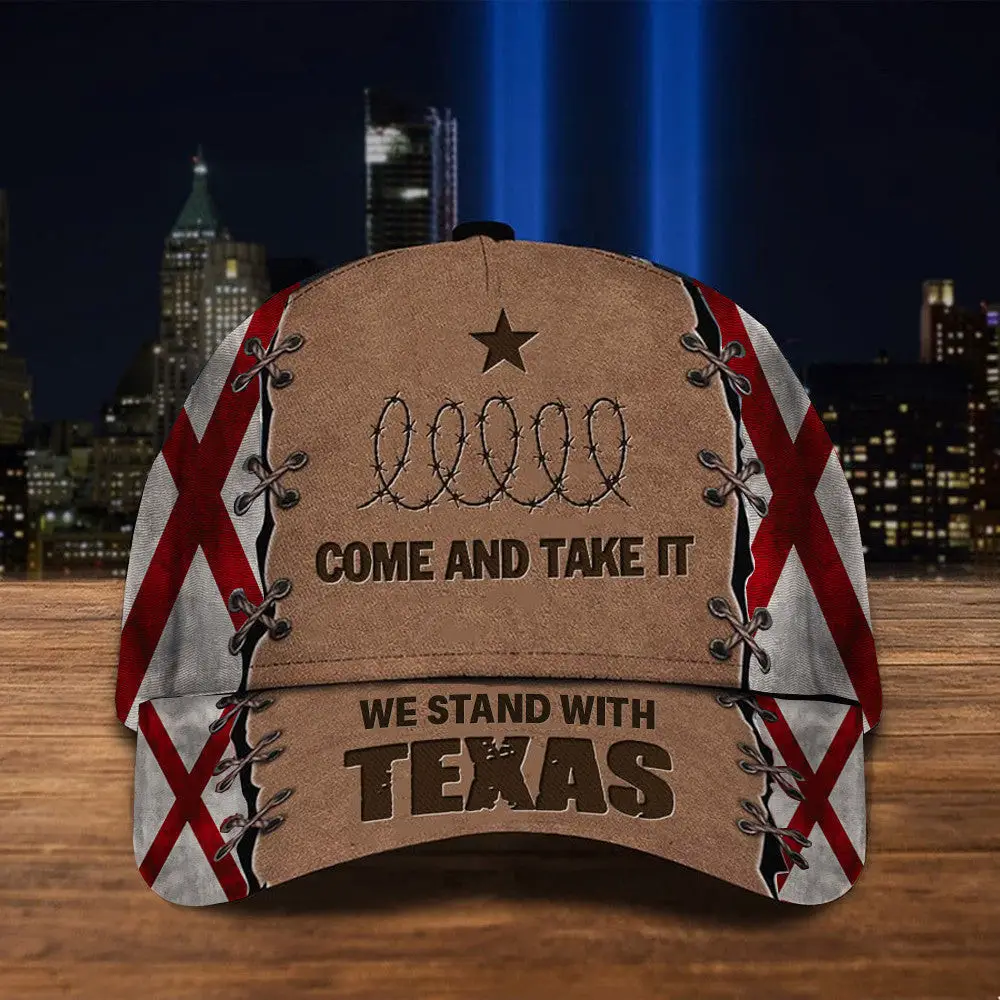 Alabama We Stand With Texas Hat Come And Take It Razor Wire Hat MAGA Merch -WearandDecor Alabama We Stand With Texas Hat Come And Take It Razor Wire Hat MAGA Merch -WearandDecor - Image 1