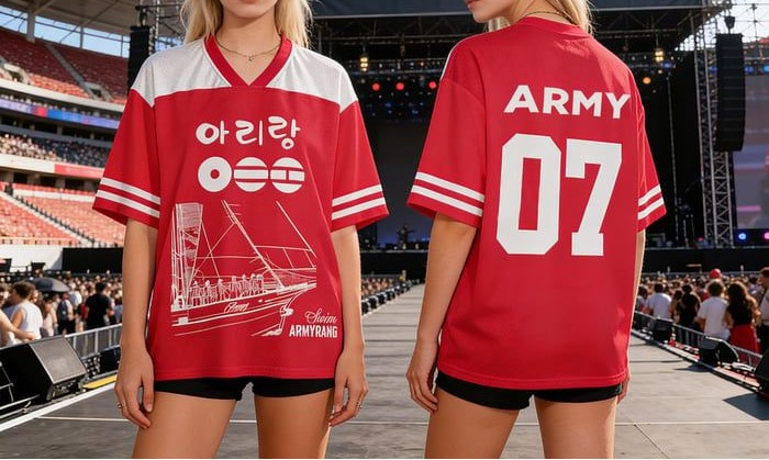 Album Arirang V-Neck Jersey ARMY 07 Kpop Concert Clothes Unique Gift BTS Fans