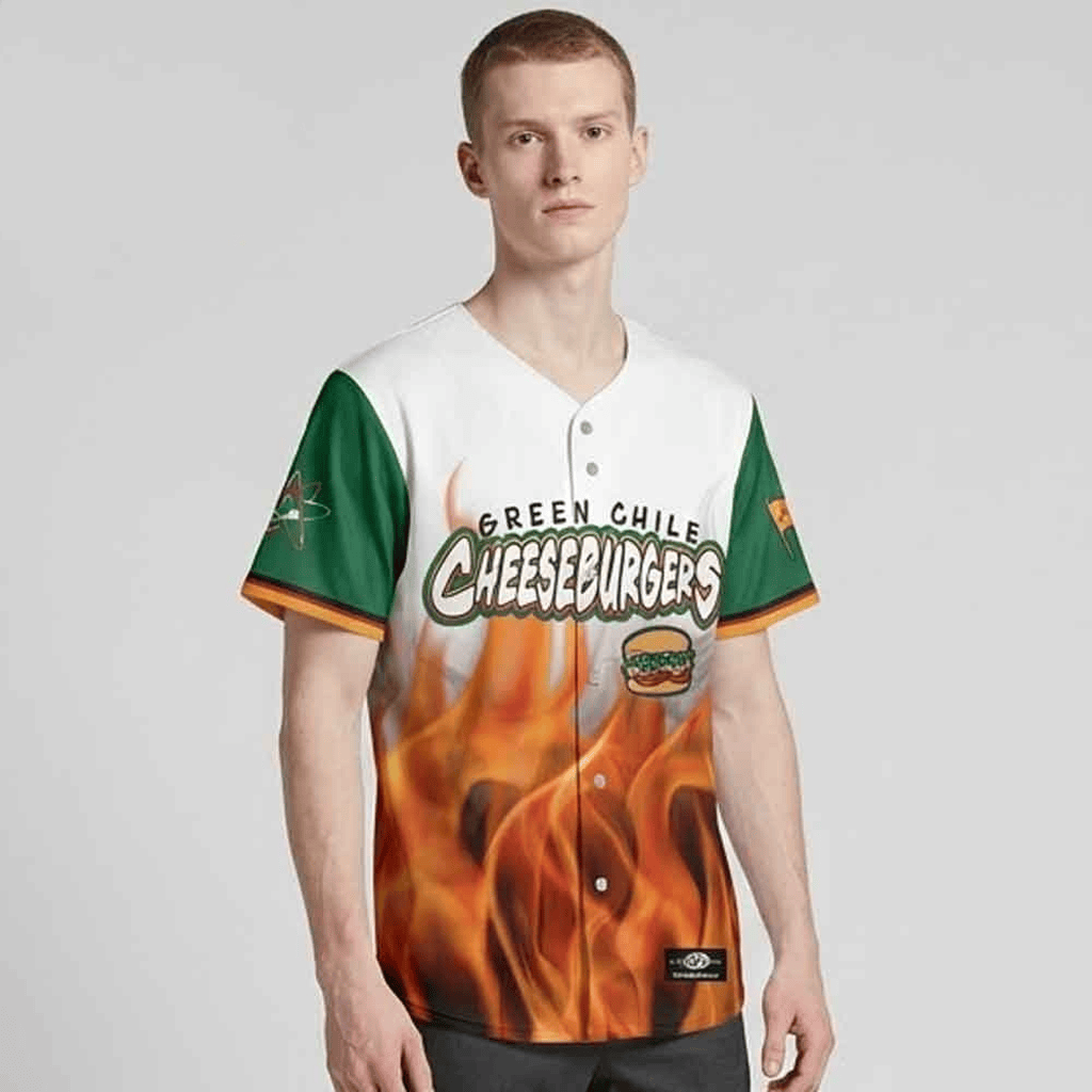 Albuquerque Isotopes Green Chile Cheeseburgers Baseball Jersey Albuquerque Isotopes Merch