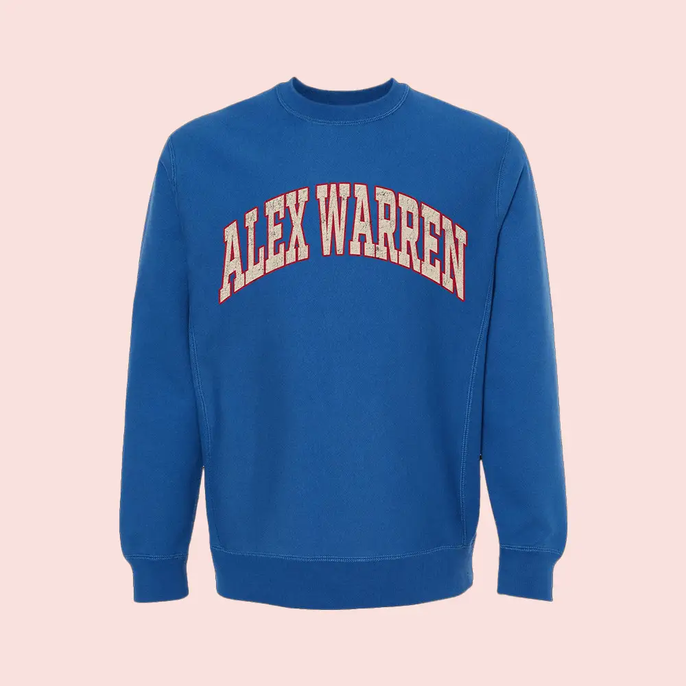 Alex Warren Merch Alex Warren Varsity Text Sweatshirt Gifts For Fans