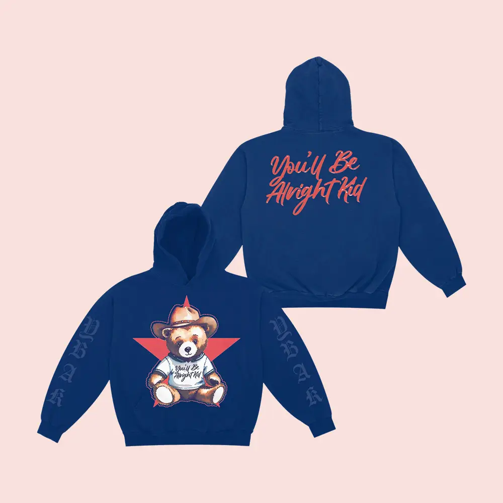 Alex Warren Merch Teddy You'll Be Alright Kid Hoodie Fan Apparel Best Gifts For Her