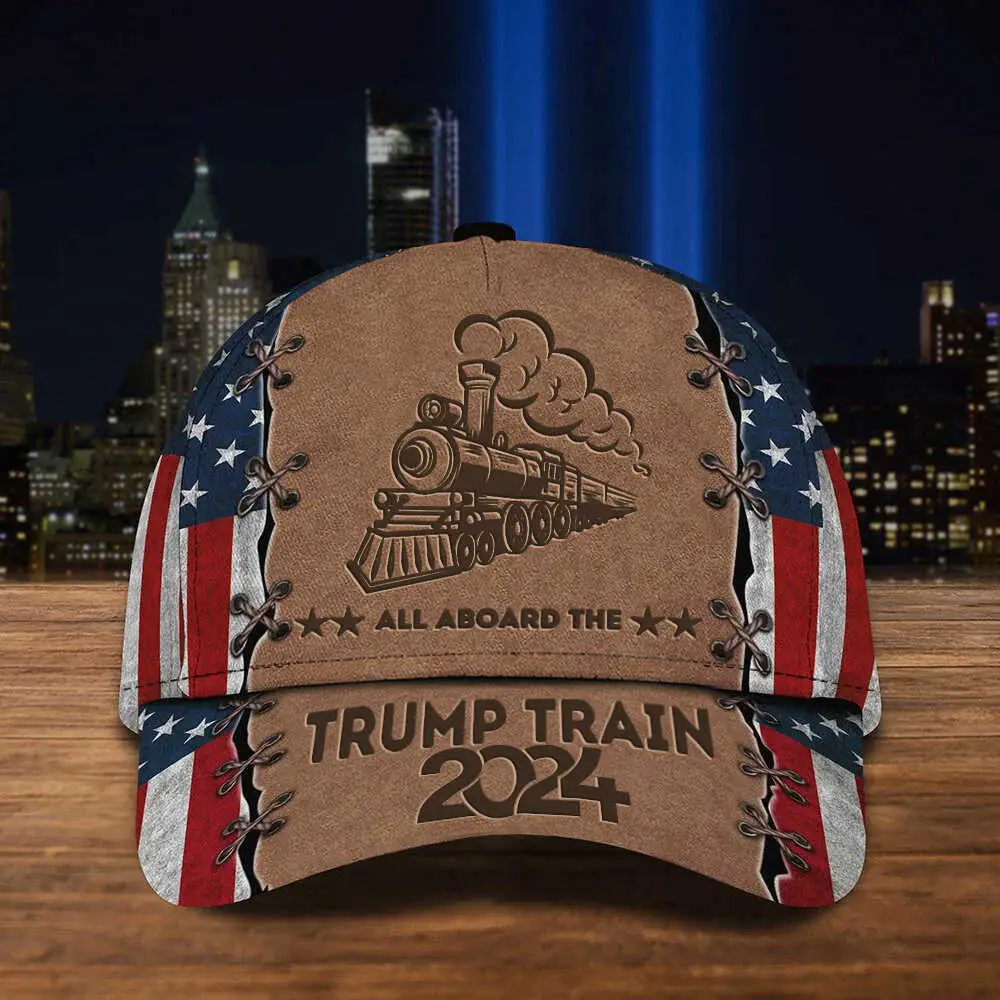 All Aboard The Trump Train 2024 Hat American Flag Hat Support For Donald Trump 47 Merch All Aboard The Trump Train 2024 Hat American Flag Hat Support For Donald Trump 47 Merch - Image 1
