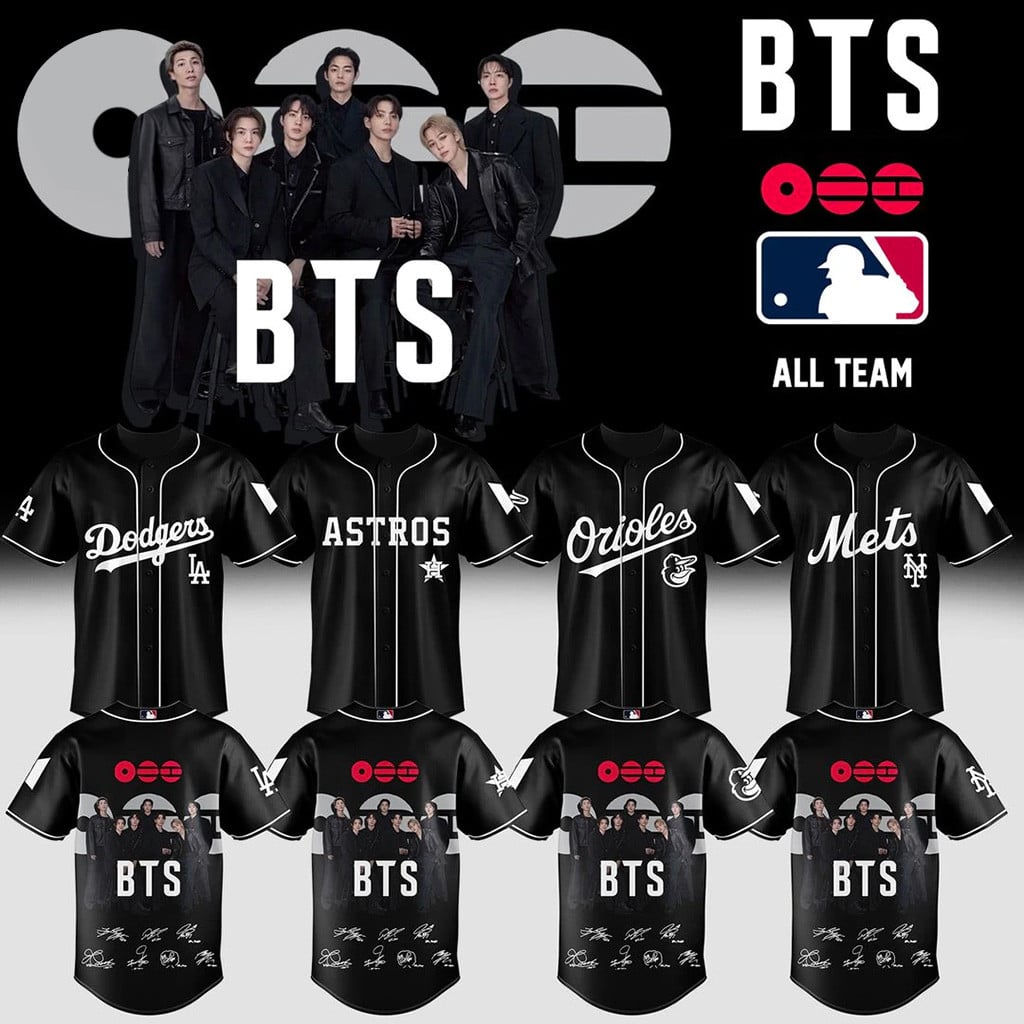 ALL MLB TEAM X BTS COMEBACK And WORLD TOUR 2026 Jersey BTS Merch Gifts For Army