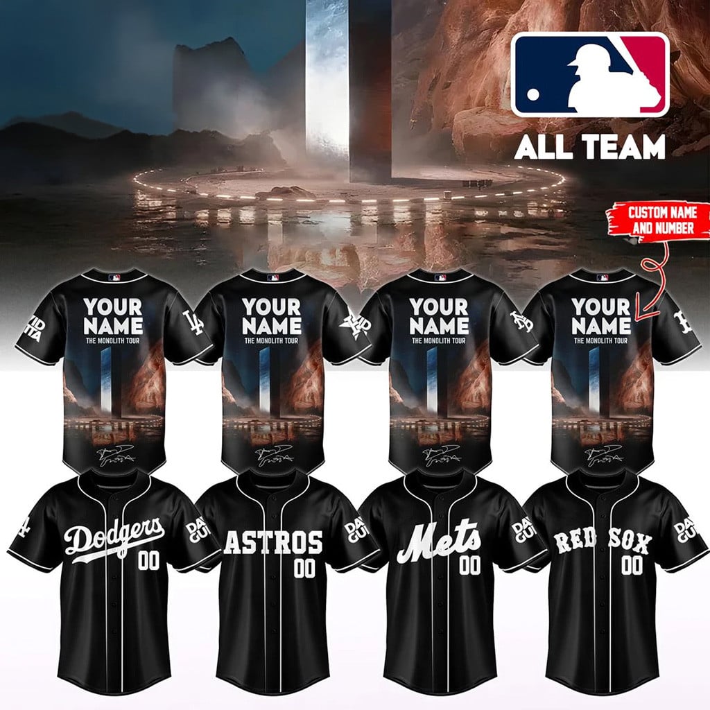 ALL MLB TEAM X David Guetta The Monolith Tour 2026 Baseball Jersey David Guetta Merch Fan Gifts