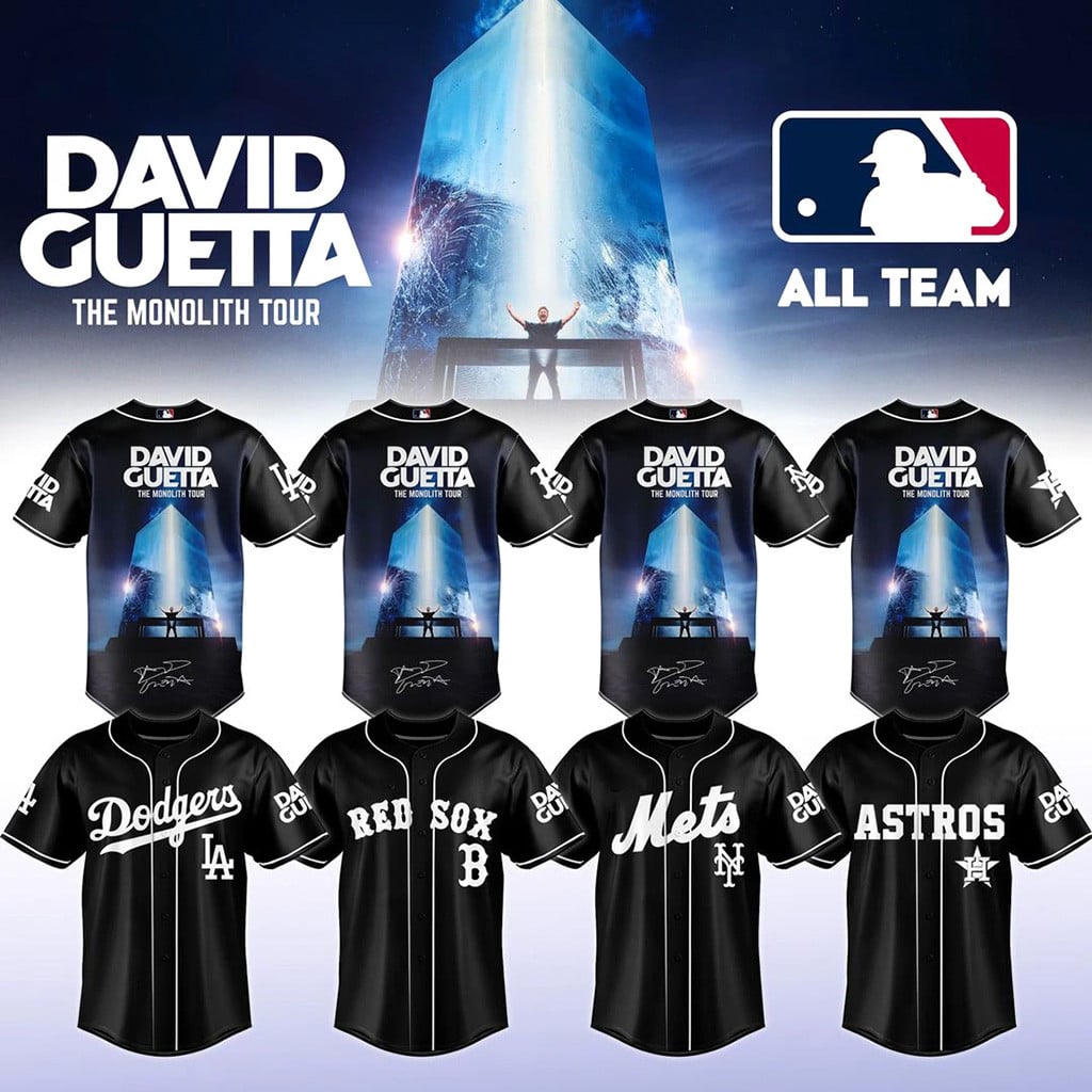 ALL MLB TEAM X David Guetta The Monolith Tour 2026 Baseball Jersey David Guetta Merch Gifts