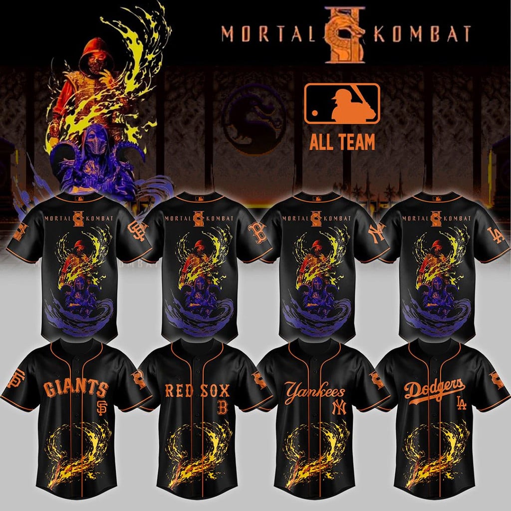 ALL MLB TEAM x Mortal Kombat II 2026 Baseball Jersey Mortal Kombat Merch Gifts For Baseball Fans