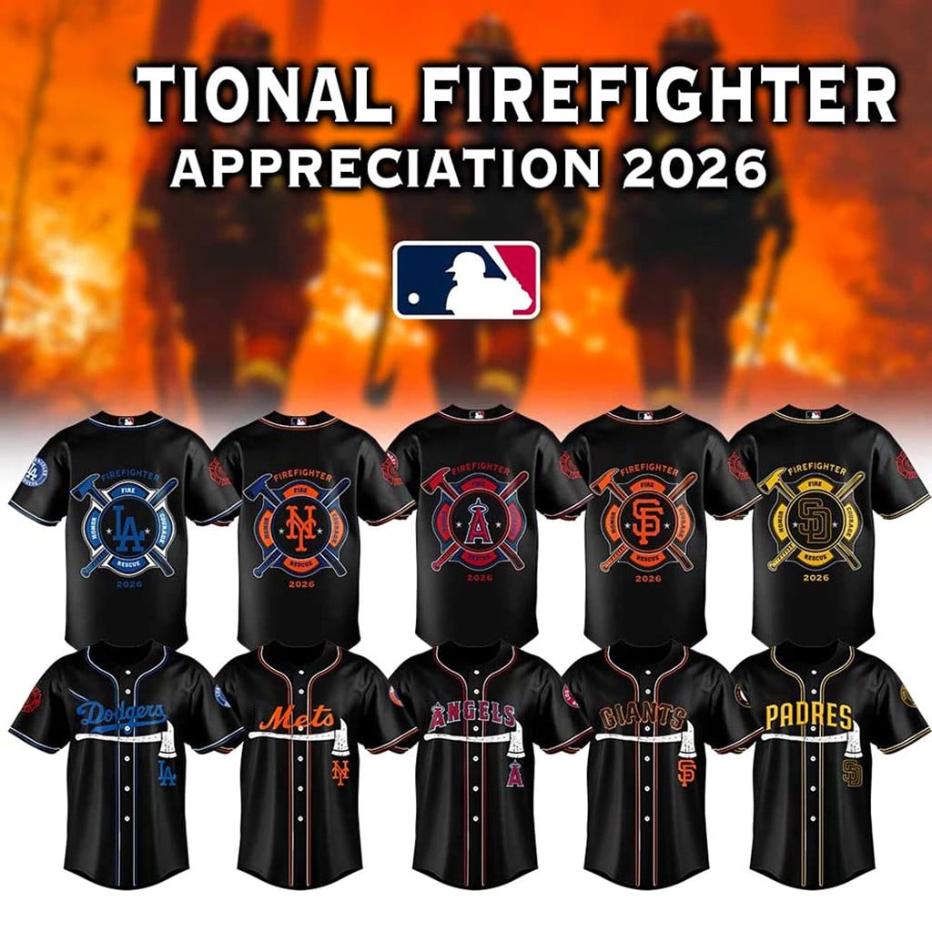 ALL MLB TEAM x National Firefighter Appreciation 2026 Baseball Jersey Gift For Firefighter