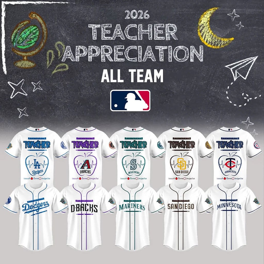 ALL MLB TEAM x Teacher Appreciation 2026 Baseball Jersey Gift For Teachers'