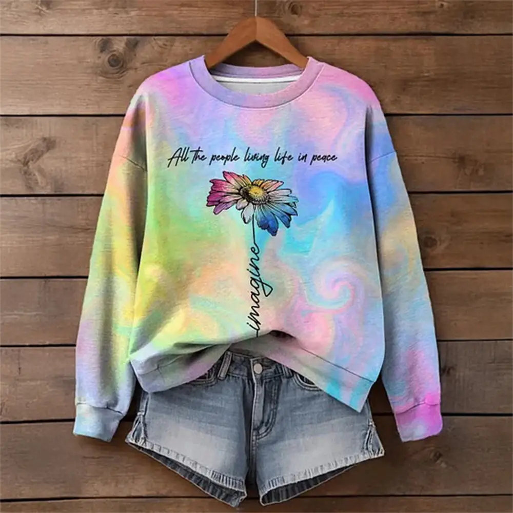 All The People Living In Peace Sweatshirt Hippie Style Apparel Present For Mother All The People Living In Peace Sweatshirt Hippie Style Apparel Present For Mother - Image 1