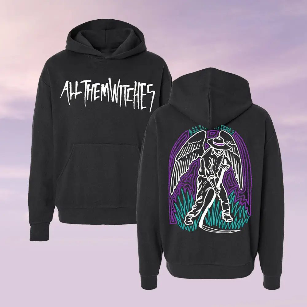All Them Witches Merch Reaper Black Hoodie Dark Fantasy Angel Of Death Clothes Gift For Fans