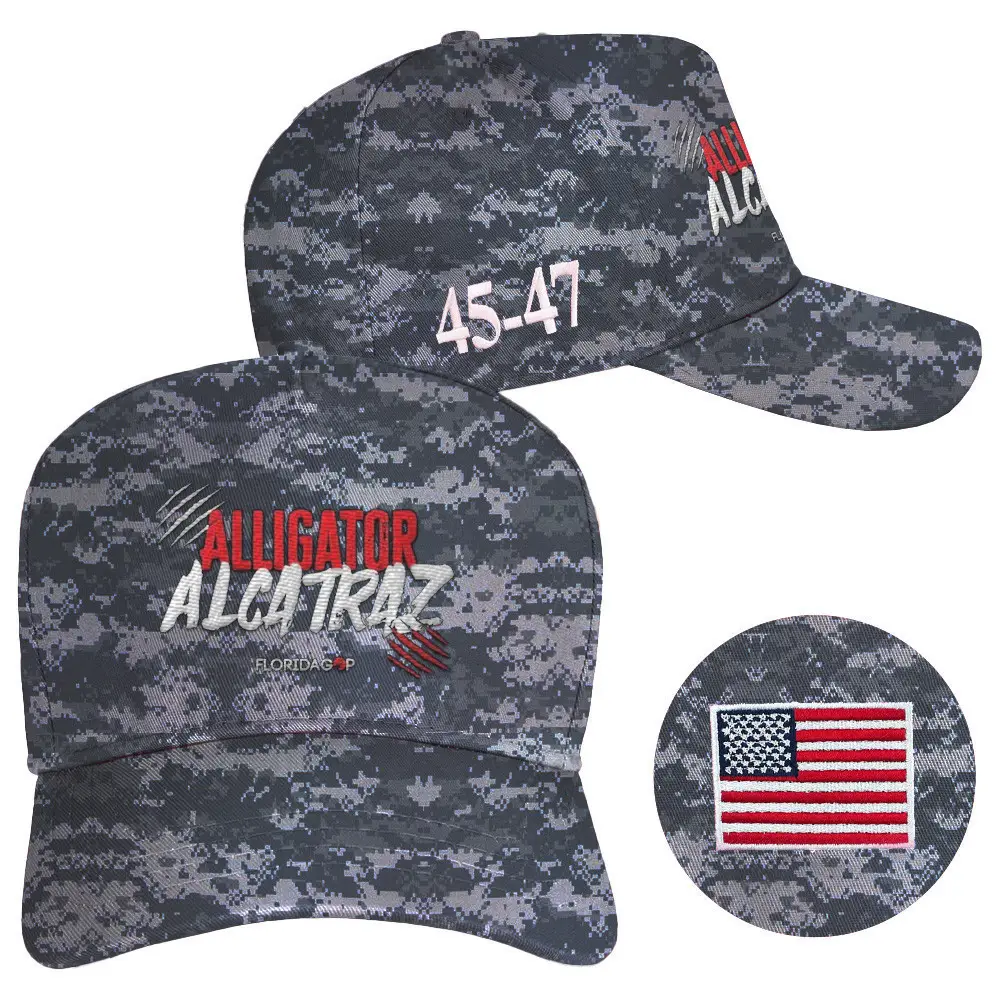 Alligator Alcatraz Hat Camo 45-47 Hat Alligator Alcatraz Merch Florida GOP Store Dad Gifts