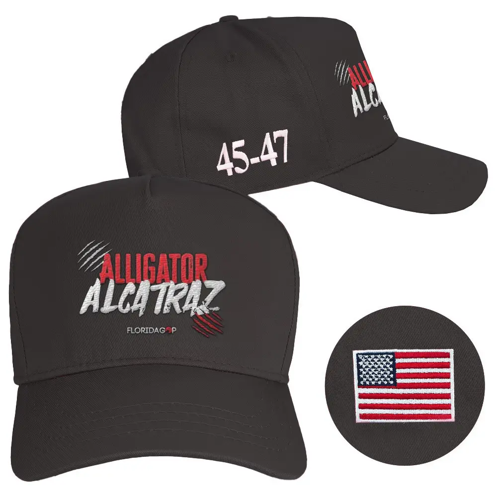 Alligator Alcatraz Hat Embroidered 45-47 Hat Official Alligator Alcatraz Merch Florida GOP Store