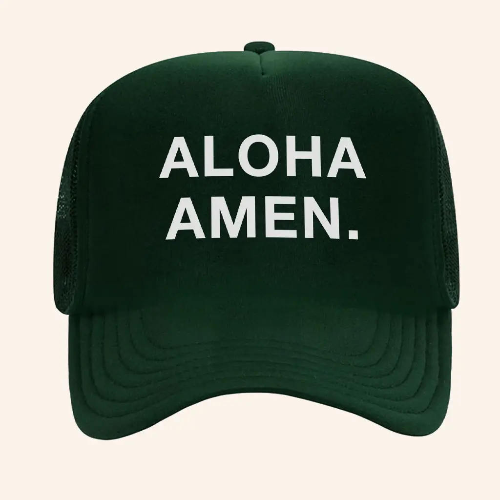 Aloha and Amen Merch Aloha Amen Trucker Hat Gift Ideas For Husband