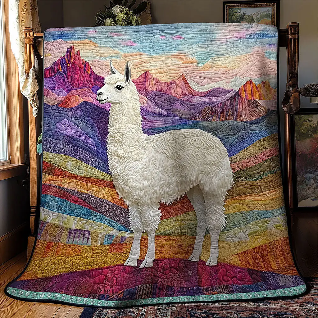 Alpaca Mountain Quilt Blanket Art Throw Blanket Cozy Gift Ideas For Alpaca Lovers Alpaca Mountain Quilt Blanket Art Throw Blanket Cozy Gift Ideas For Alpaca Lovers - Image 1