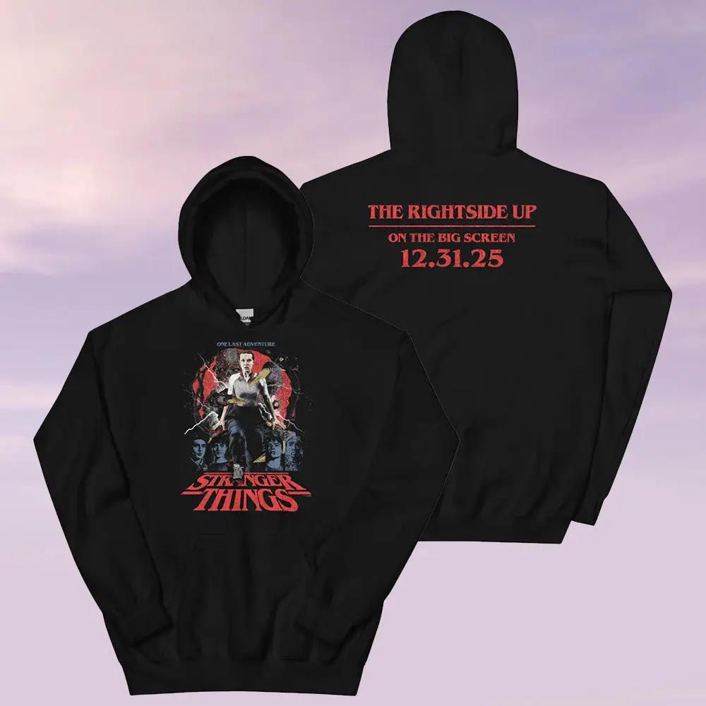 AMC Theatres Merch Stranger Things Hoodie Rucking Fotten x Upside Down Pictures Clothes