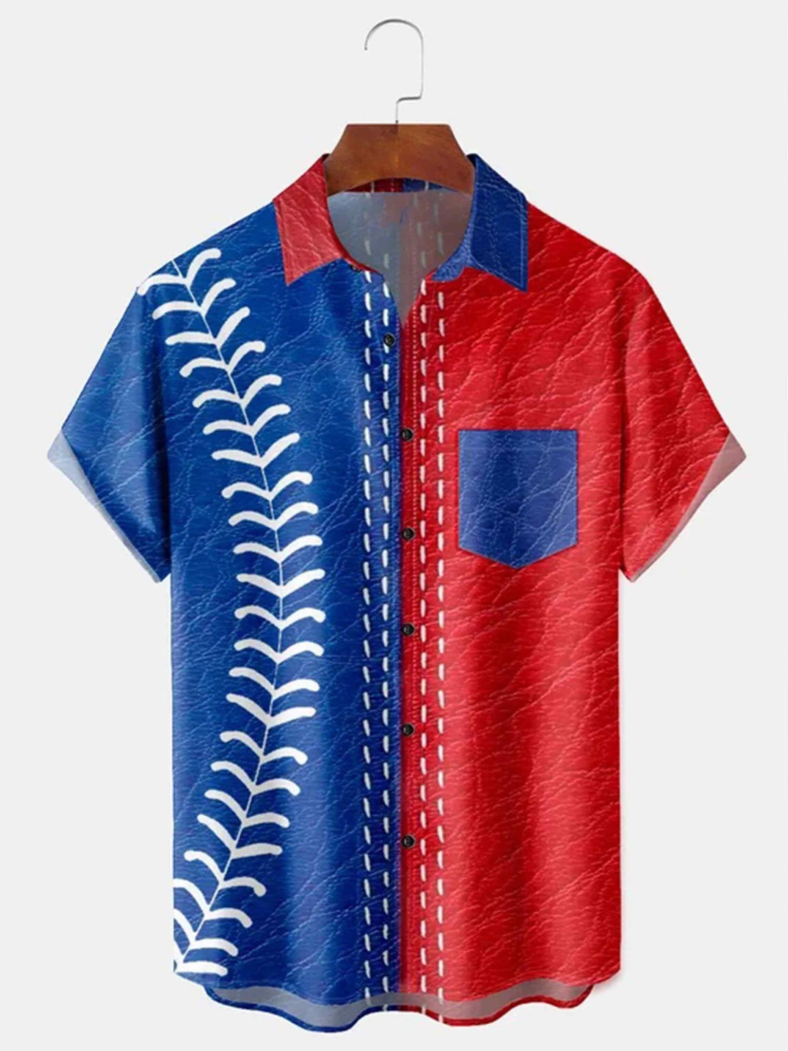 America’s 250th Anniversary Button Shirt Patriotic Red Blue Baseball Stitching Merch Gift Ideas