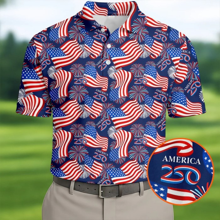 America 250 Anniversary Golf Polo Shirt Mens Father’s Day Gift Ideas