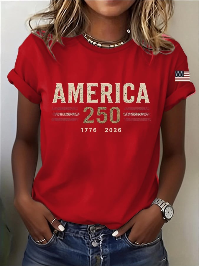 America 250 T-Shirt Patriotic USA 1776 2026 Independence Day Clothes 4Th Of July Gift