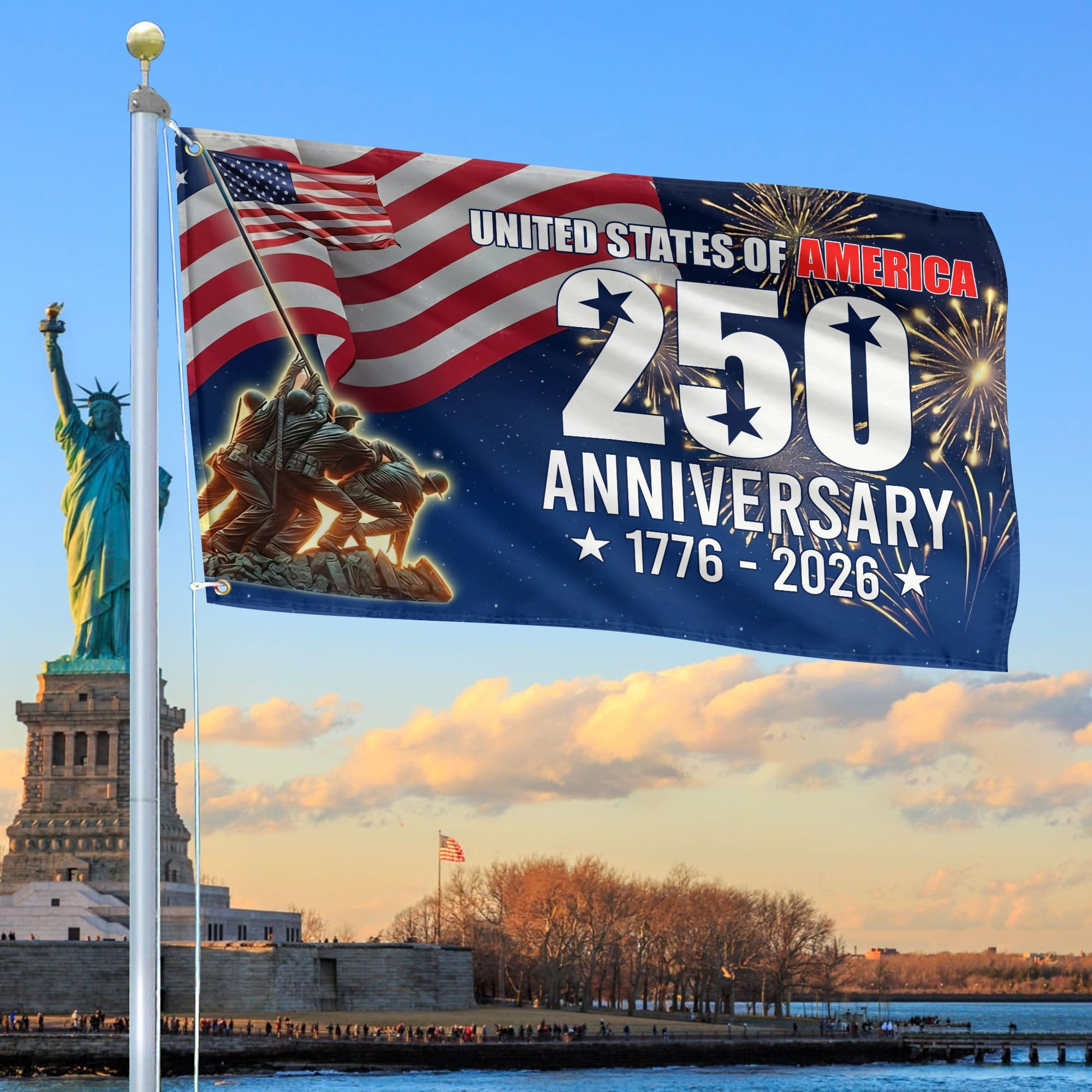 America 250 Years Anniversary Flag 1776 2026 Independence Day Flag Patriotic Home Decor