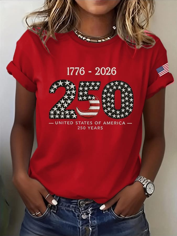 America 250 Years Anniversary Shirt 1776 2026 4th Of July Clothing Gifts For Women