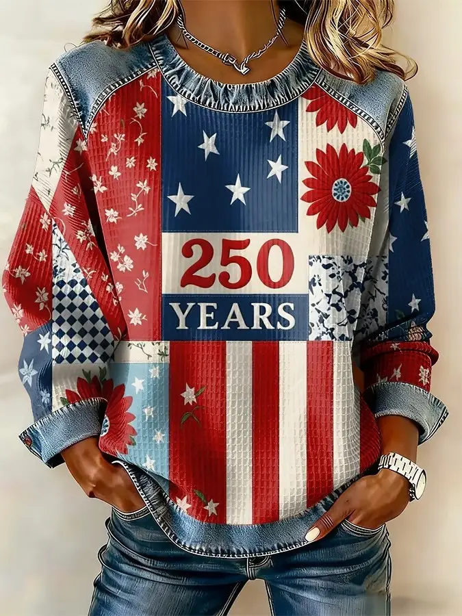 America 250 Years Anniversary Sweatshirt 1776 2026 Women's Patriotic Apparel Gifts For Mom America 250 Years Anniversary Sweatshirt 1776 2026 Women's Patriotic Apparel Gifts For Mom - Image 1