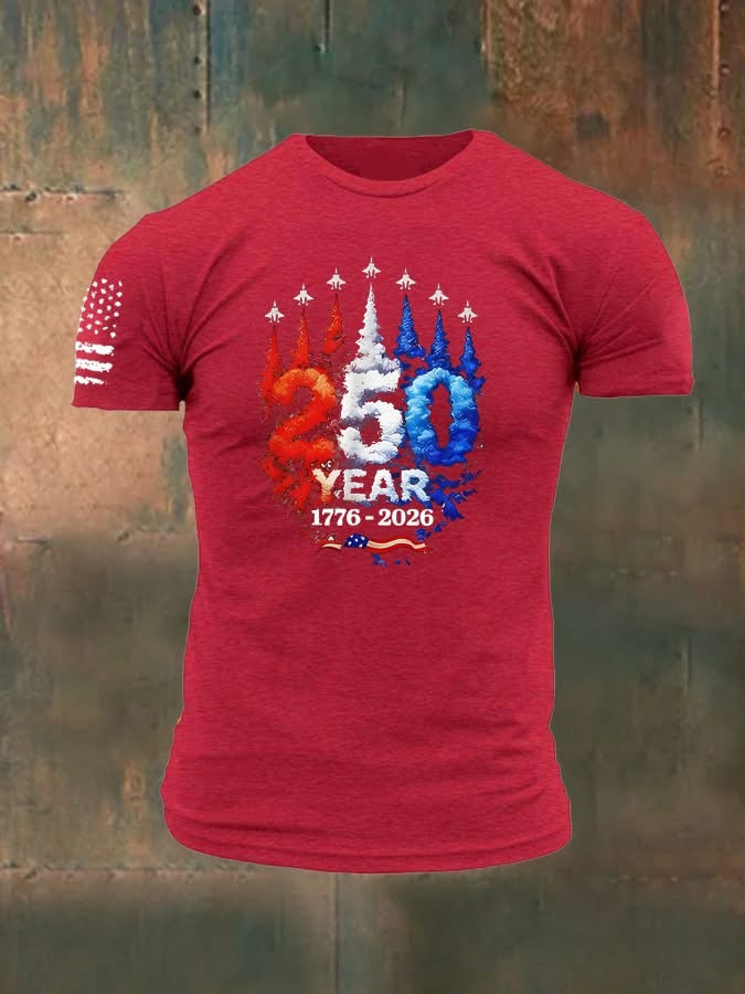America 250 Years Anniversary T-Shirt Men's 1776 2026 Patriotic Shirts Best 4th Of July Apparel
