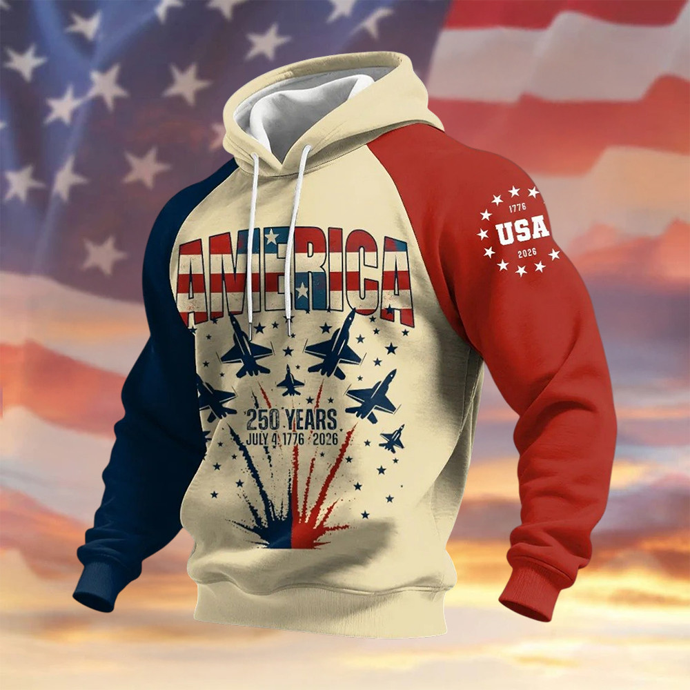 America 250 Years Of Freedom 1776 2026 Hoodie Fourth Of July Apparel Present For Him