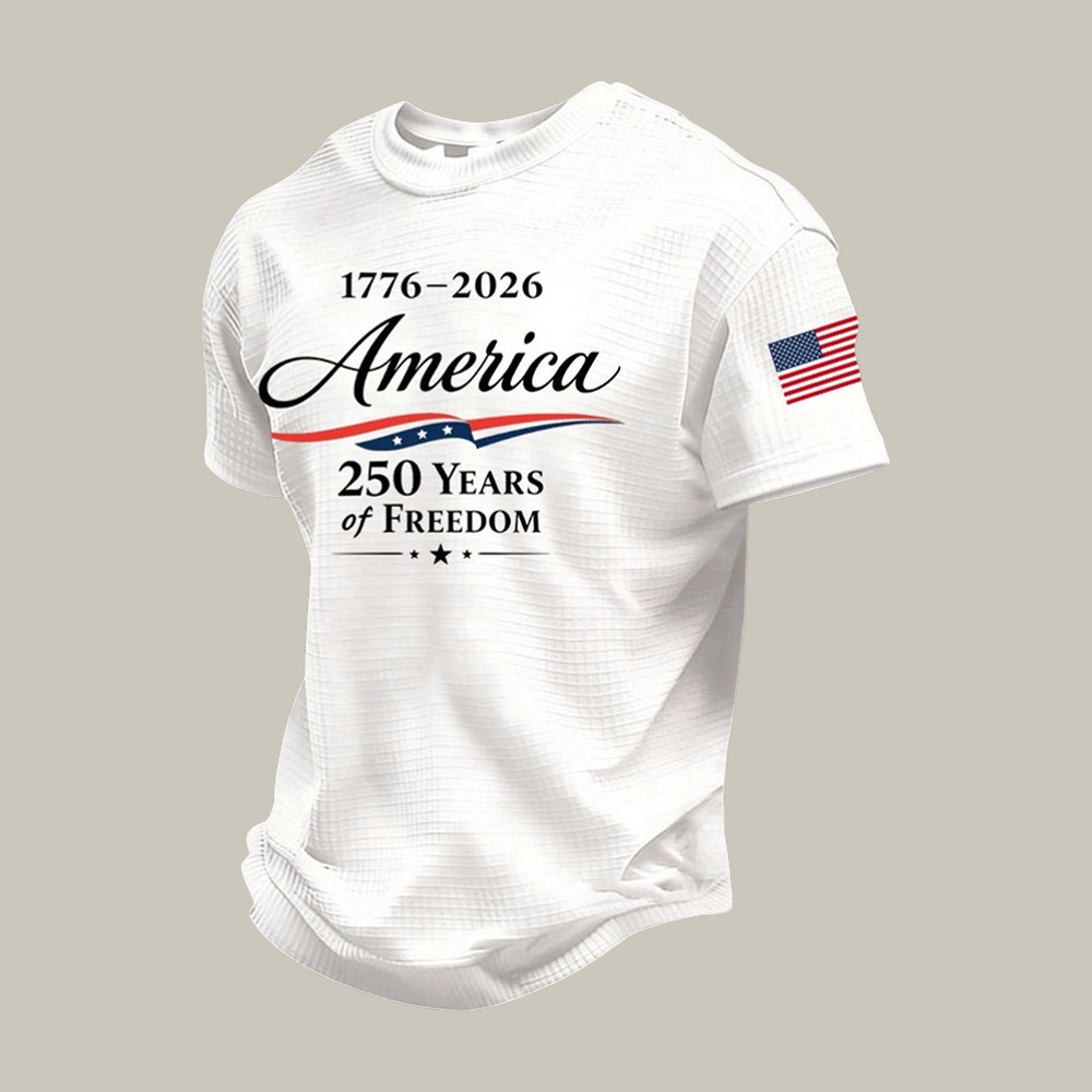 America 250 Years Of Freedom 1776 2026 T-Shirt Fourth Of July Clothes Present For Patriots