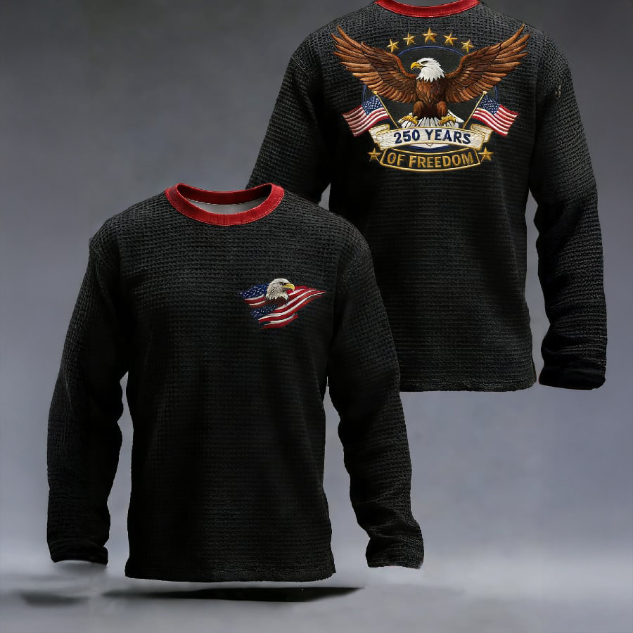 America 250 Years Of Freedom Commemorative Long Sleeve Shirt Patriotic Eagle Apparel July 4 Gift America 250 Years Of Freedom Commemorative Long Sleeve Shirt Patriotic Eagle Apparel July 4 Gift - Image 1
