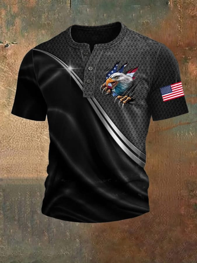 America 250 Years Of Freedom Henley Shirt Men's Patriotic Shirts Gifts For 4th Of July