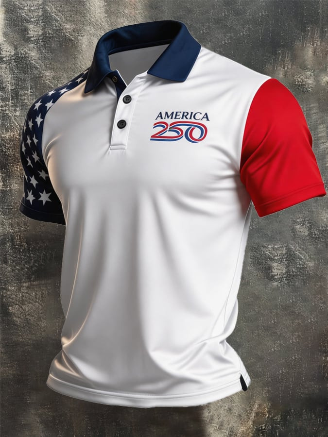 America 250 Years Polo Shirt Independence Day 1776 2026 Clothing Gift For Men