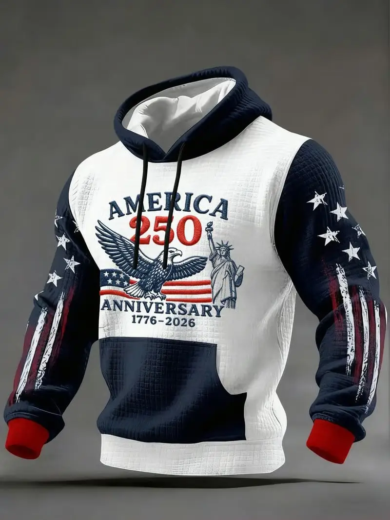 America 250th Anniversary 1776 2026 Hoodie Patriotic Bald Eagle Statue Of Liberty Gift For Veterans
