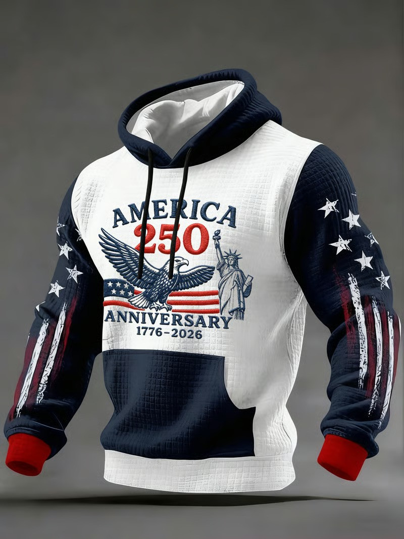 America 250th Anniversary 1776 2026 Hoodie Patriotic Bald Eagle Statue Of Liberty Gift For Veterans