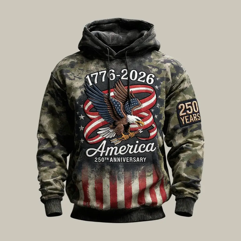 America 250th Anniversary 1776 2026 Patriotic Eagle Hoodie 4th Of July Attire Freedom Gift