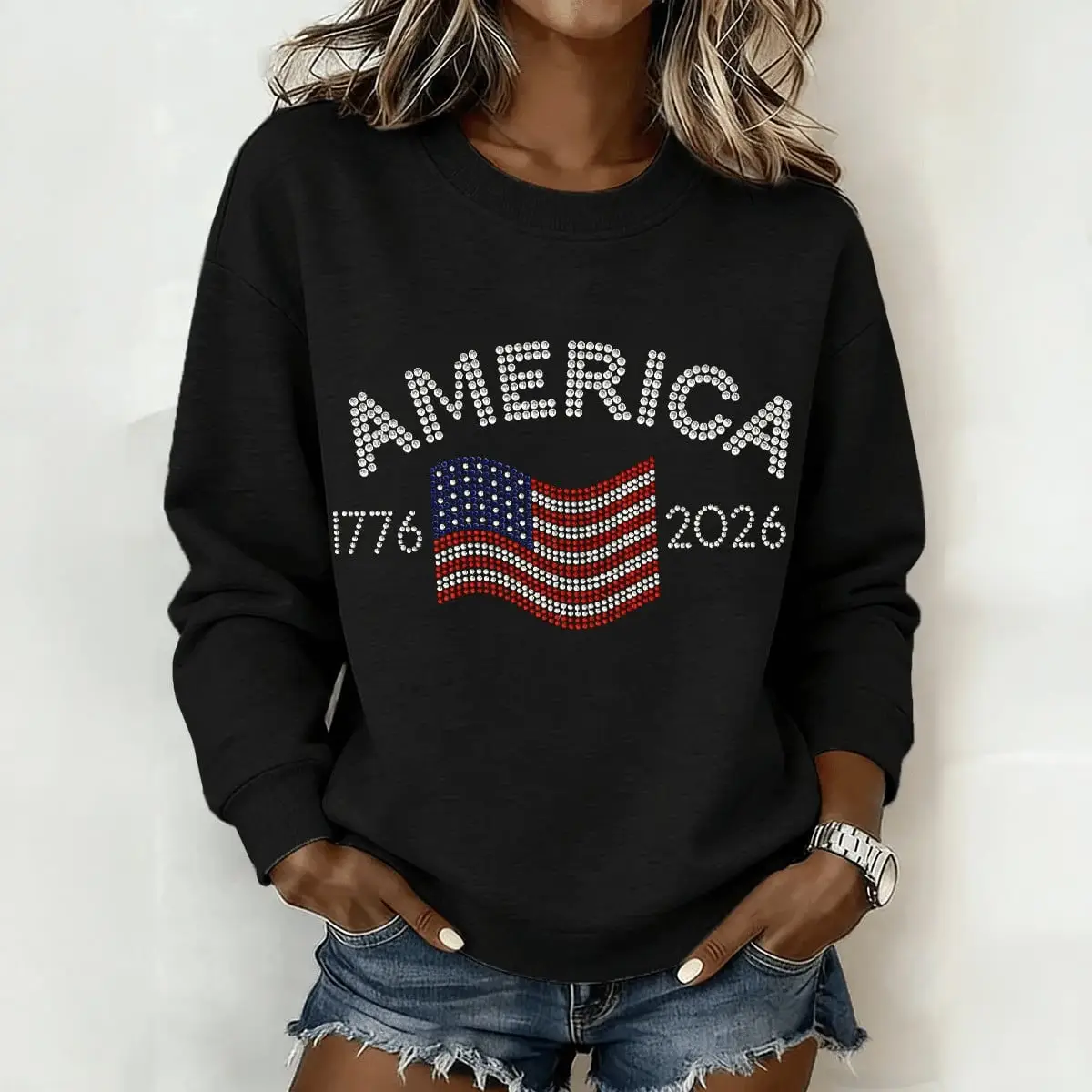 America 250th Anniversary 1776 2026 Sweatshirt America's Birthday Apparel Present For Her America 250th Anniversary 1776 2026 Sweatshirt America's Birthday Apparel Present For Her - Image 1