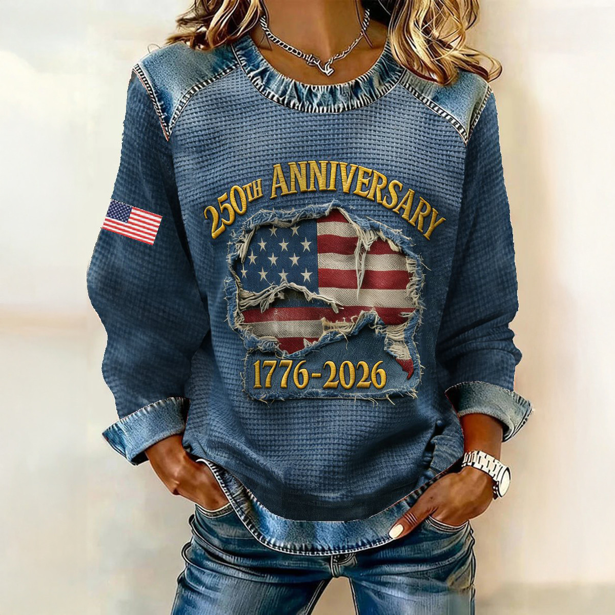 America 250th Anniversary 1776 2026 Sweatshirt Independence Day Apparel Gift For Wife America 250th Anniversary 1776 2026 Sweatshirt Independence Day Apparel Gift For Wife - Image 1