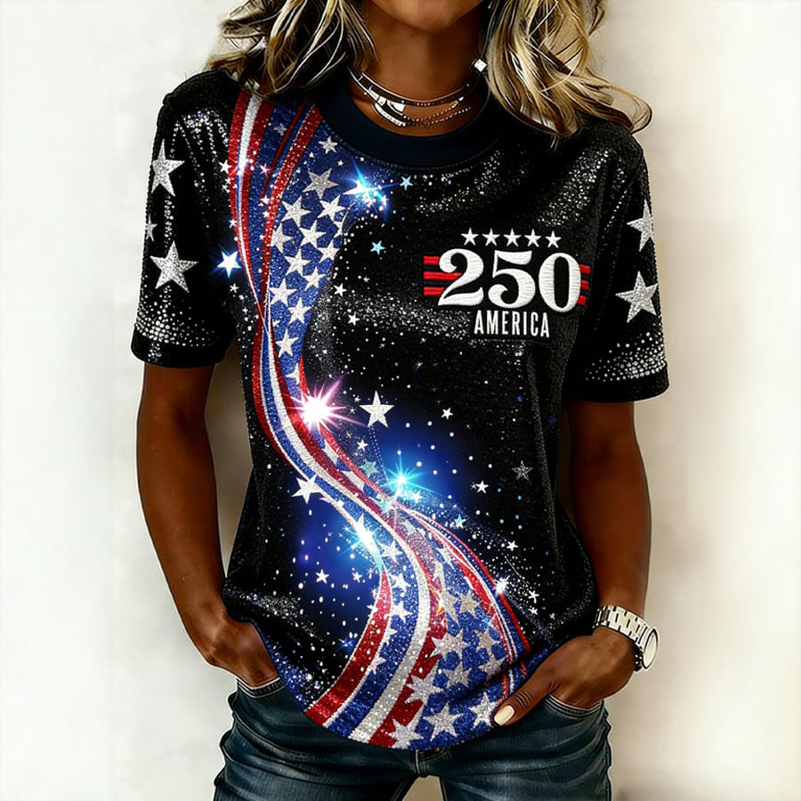 America 250th Anniversary 1776 2026 T-Shirt Best 4th Of July Clothes Present For Wife America 250th Anniversary 1776 2026 T-Shirt Best 4th Of July Clothes Present For Wife - Image 1