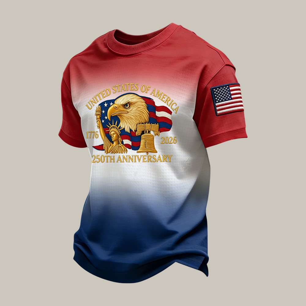 America 250th Anniversary 1776 2026 T-Shirt Patriotic American Eagle Shirt Fourth Of July Gifts