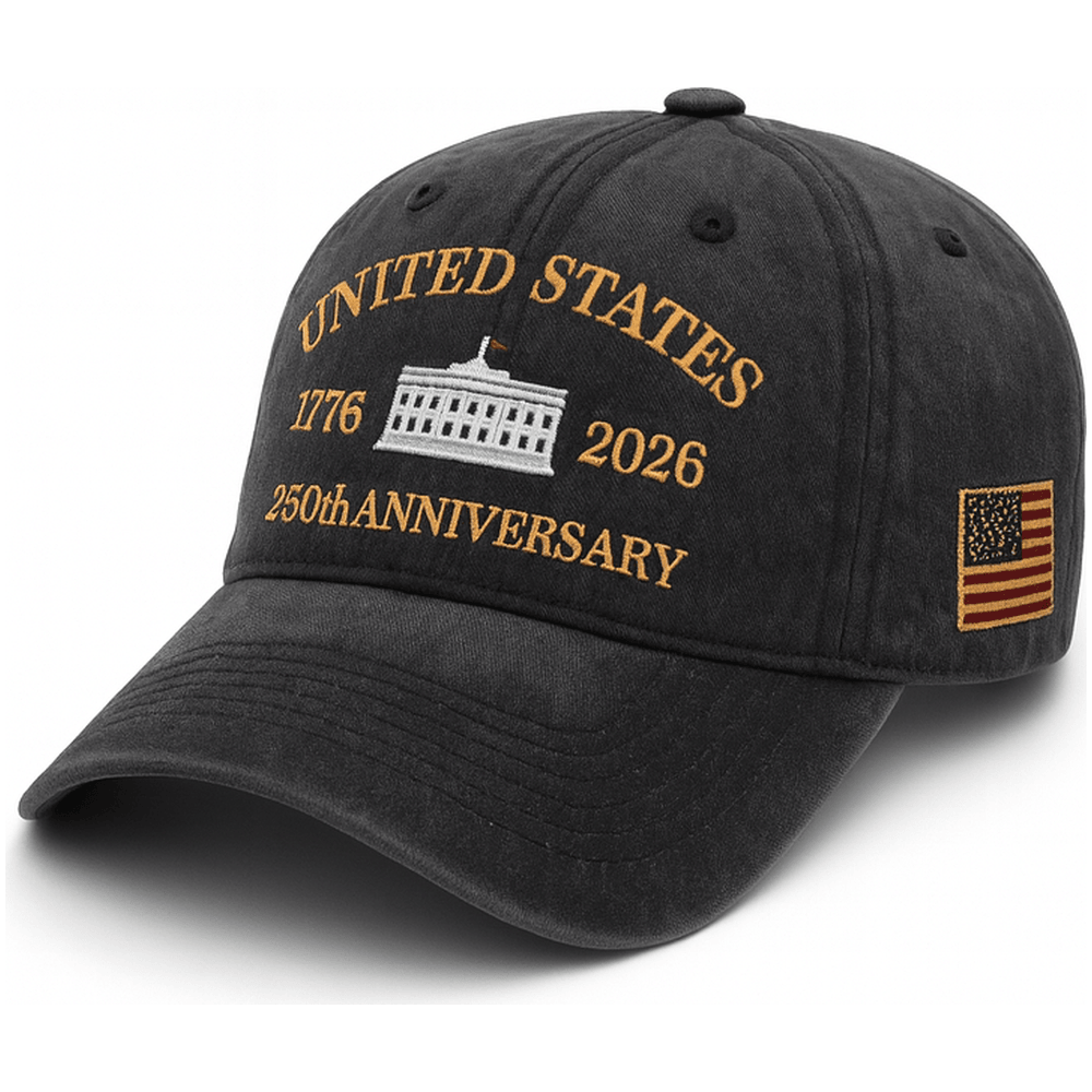 America 250th Anniversary Embroidery Hat 1776–2026 White House Cap Gift For 4th Of July