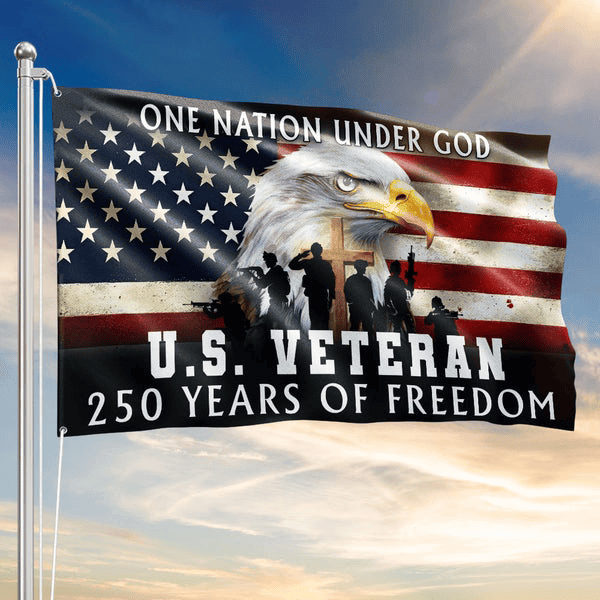 America 250th Anniversary Flag US Veteran Semiquincentennial One Nation Under God Flag