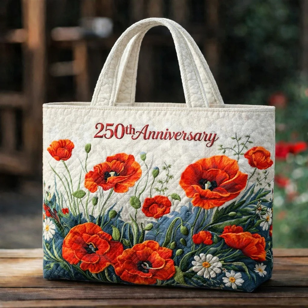 America 250th Anniversary Floral Tote Bag Patriotic USA 1776 2026 Handbag Gift For Her