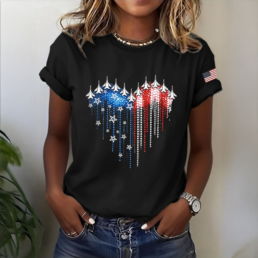 America 250th Anniversary Heart Shape Design T-Shirt America's Birthday Clothes Patriotic Gifts America 250th Anniversary Heart Shape Design T-Shirt America's Birthday Clothes Patriotic Gifts - Image 1