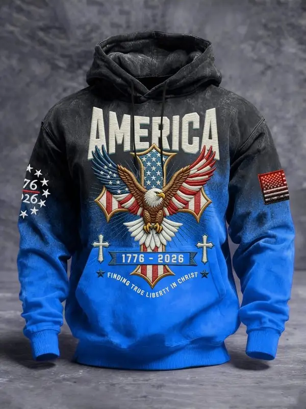 America 250th Anniversary Hoodie Finding True Liberty In Christ Clothing Gift For Dad