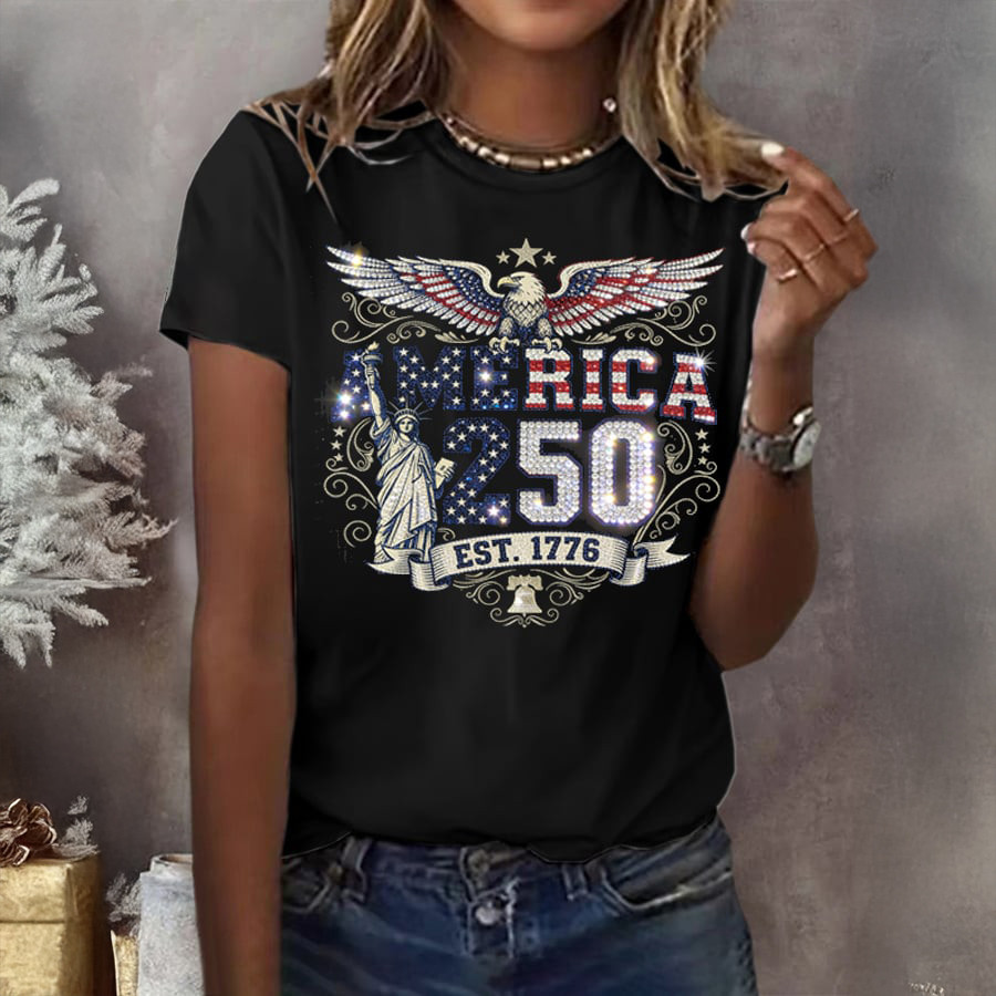 America 250th Anniversary Patriotic Eagle T-Shirt Independence Day 2026 Shirt Present For Her America 250th Anniversary Patriotic Eagle T-Shirt Independence Day 2026 Shirt Present For Her - Image 1