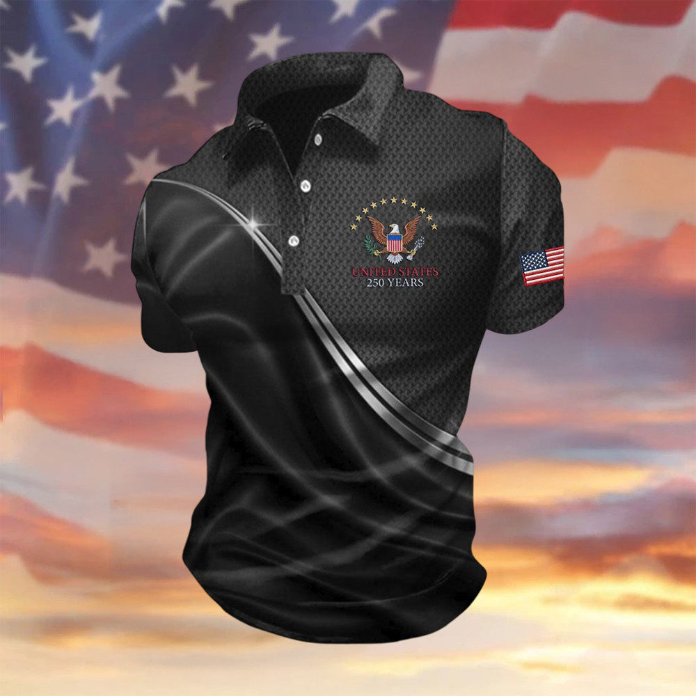 America 250th Anniversary Polo Shirt 1776 2026 American 250 Years Birthday Shirt