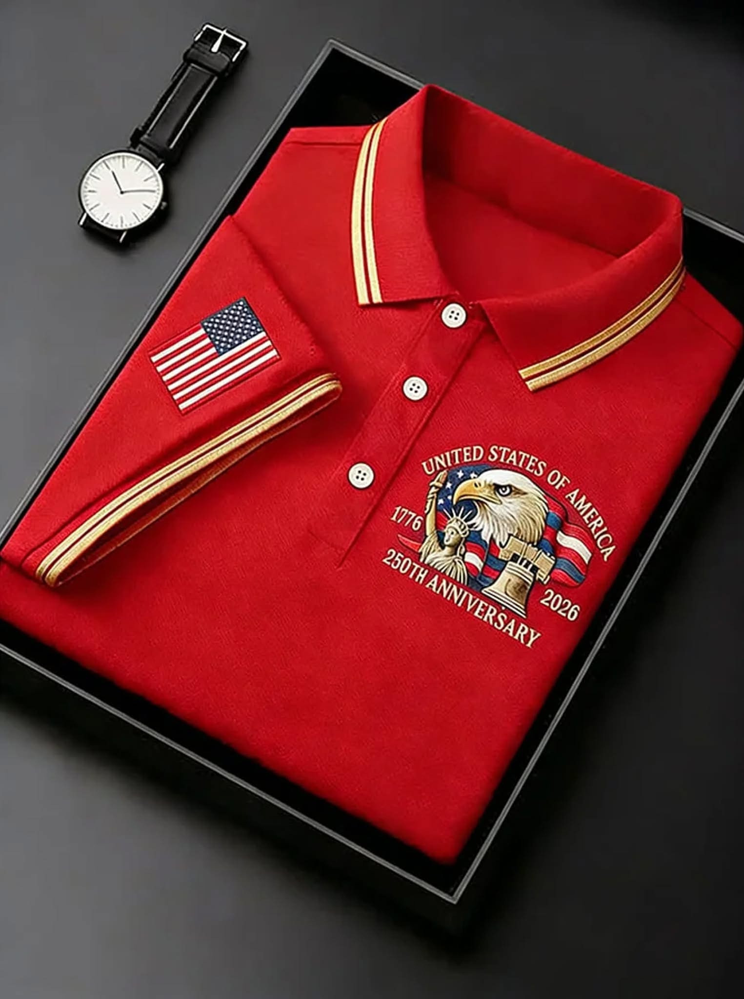 America 250th Anniversary Polo Shirt 1776 2026 Patriotic Clothing Best 4th Of July Gift For Men