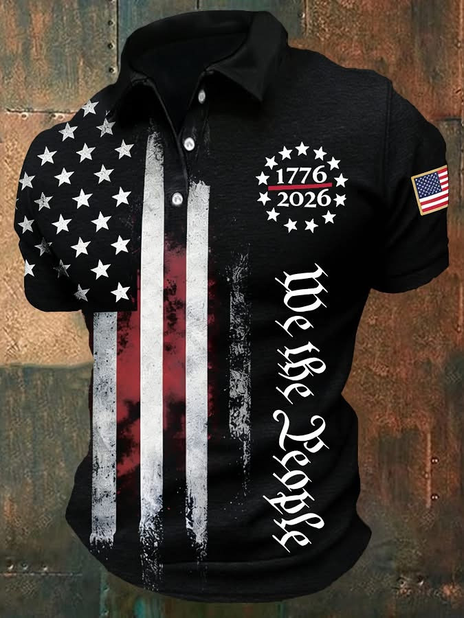 America 250th Anniversary Polo Shirt Men's We The People 1776 2026 Merch Patriotic Gifts