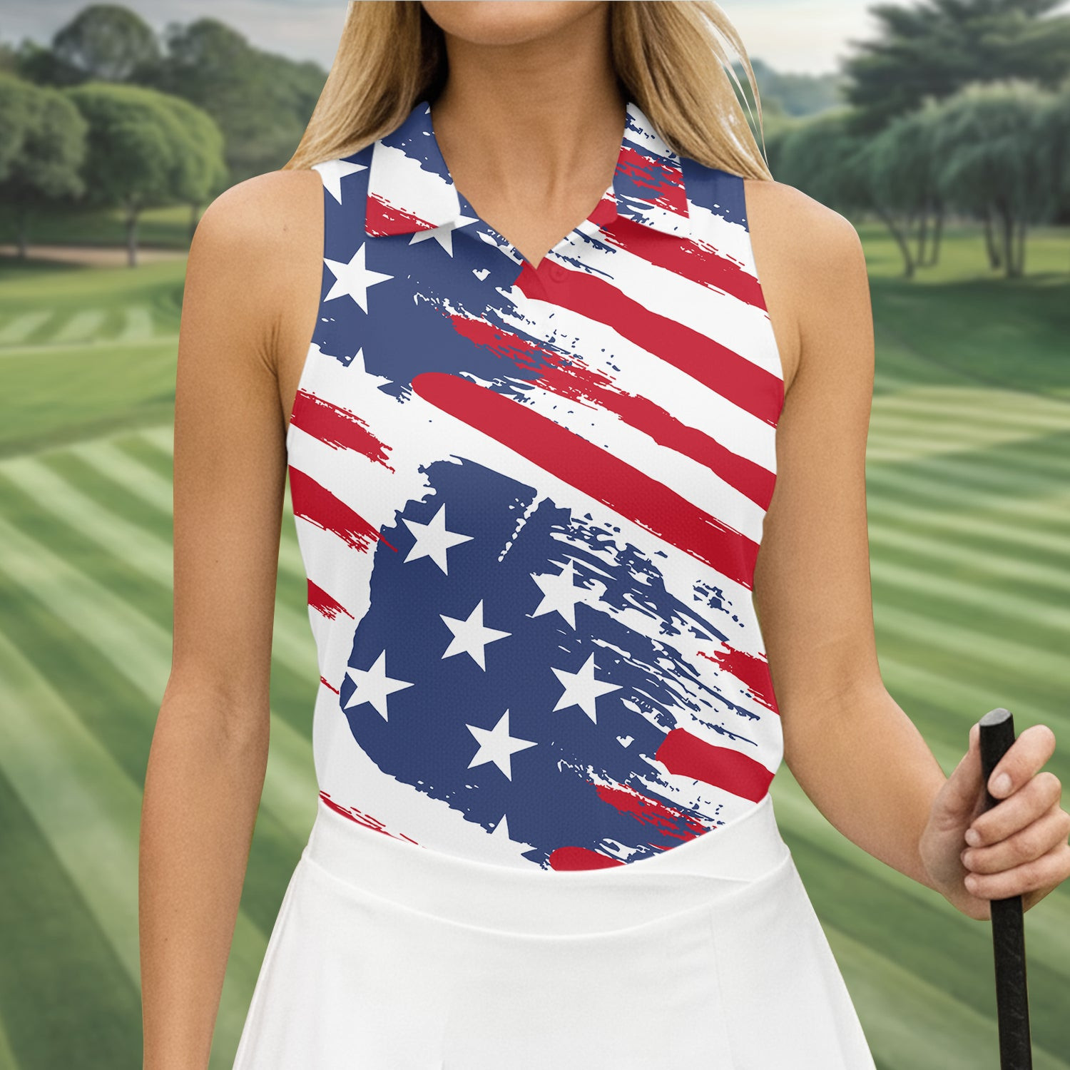 America 250Th Anniversary Sleeveless Polo Shirt Ladies Golf Attire Cool Golf Presents