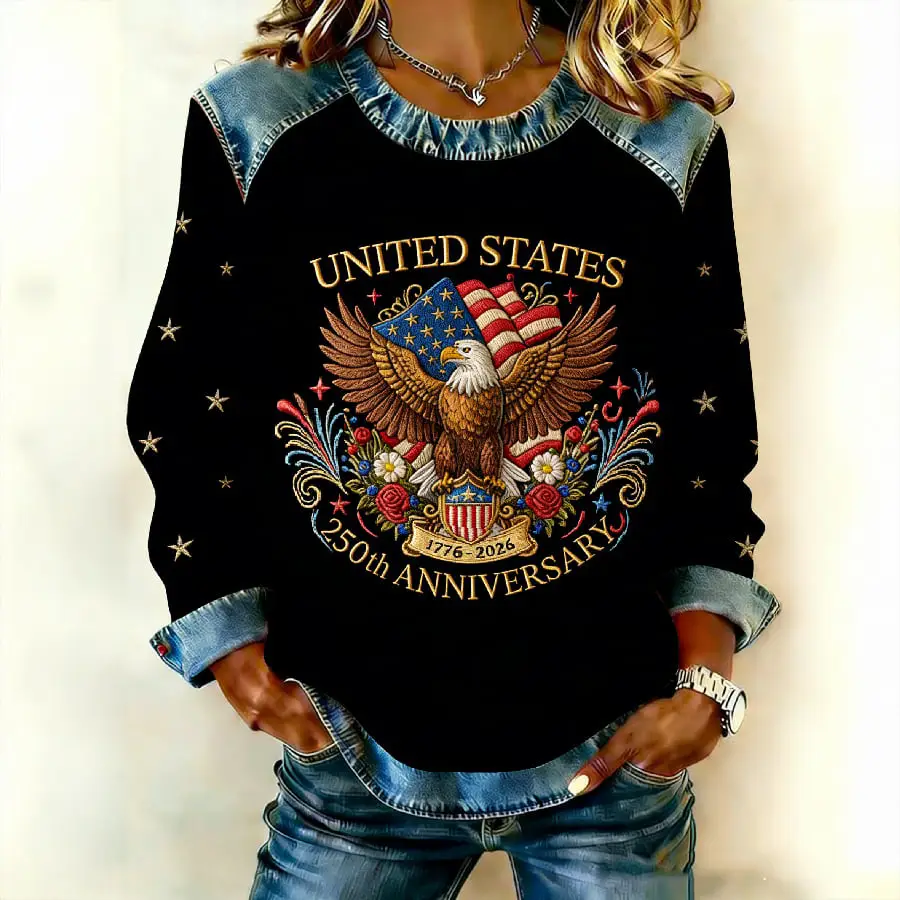 America 250th Anniversary Stars Sweatshirt Independence Day 2026 Apparel Gift For Wife